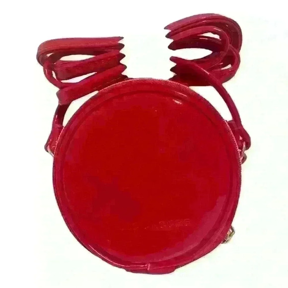 Marc Jacobs NWT Mini 4" Red Patent Leather Crossbody Round Circle Canteen Bag - Picture 8 of 11